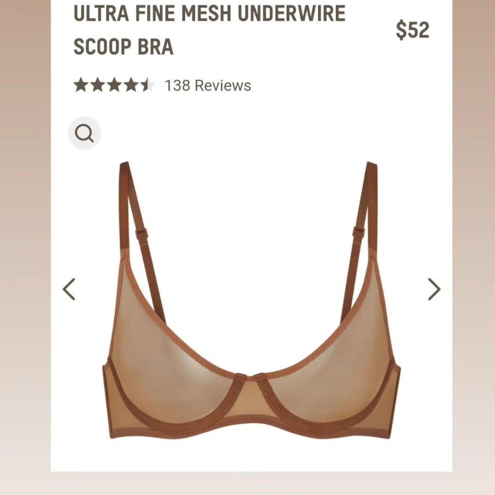 SKIMS ULTRA FINE MESH UNDERWIRE SCOOP BRA